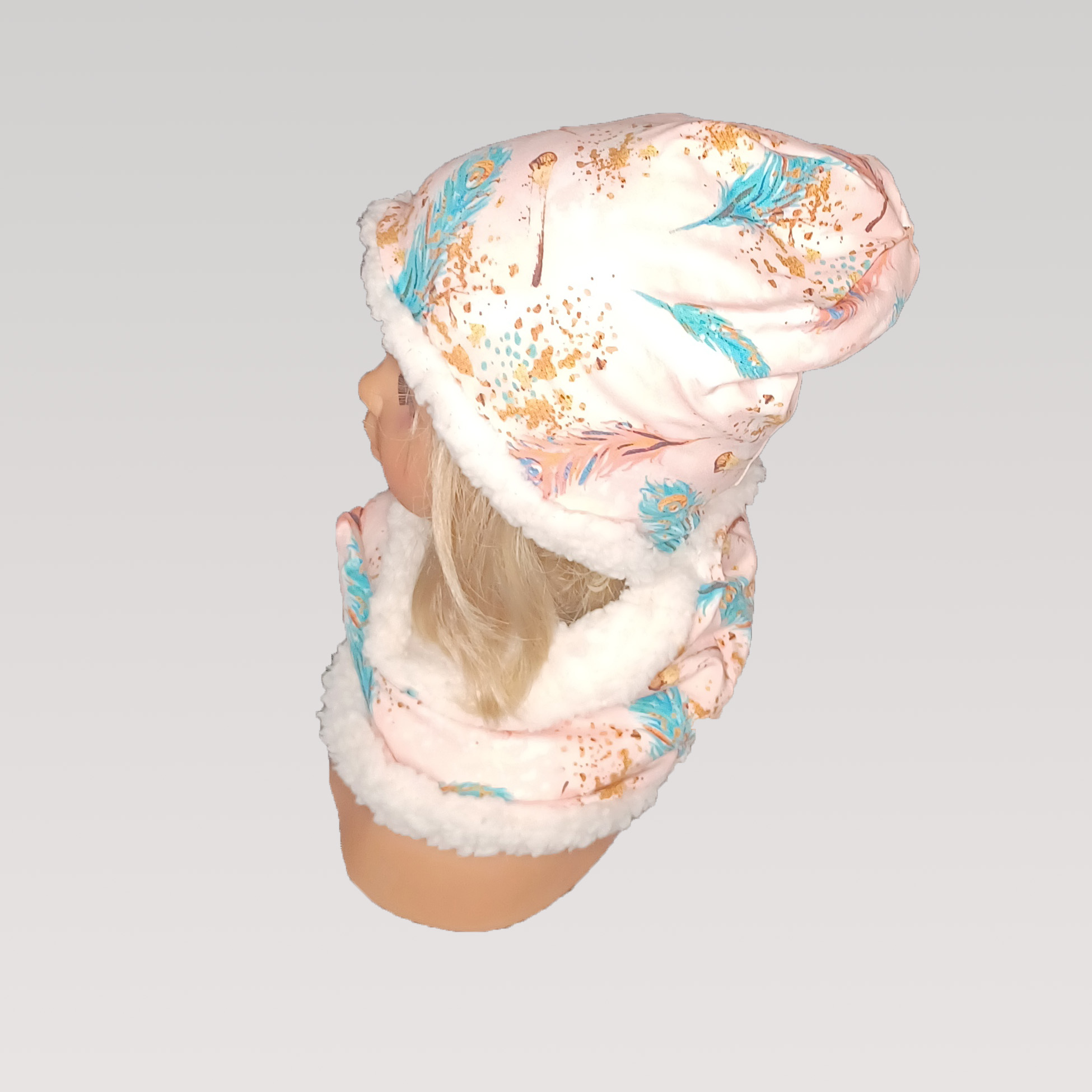 Set Beanie und Loop "Federn" – Bild 2