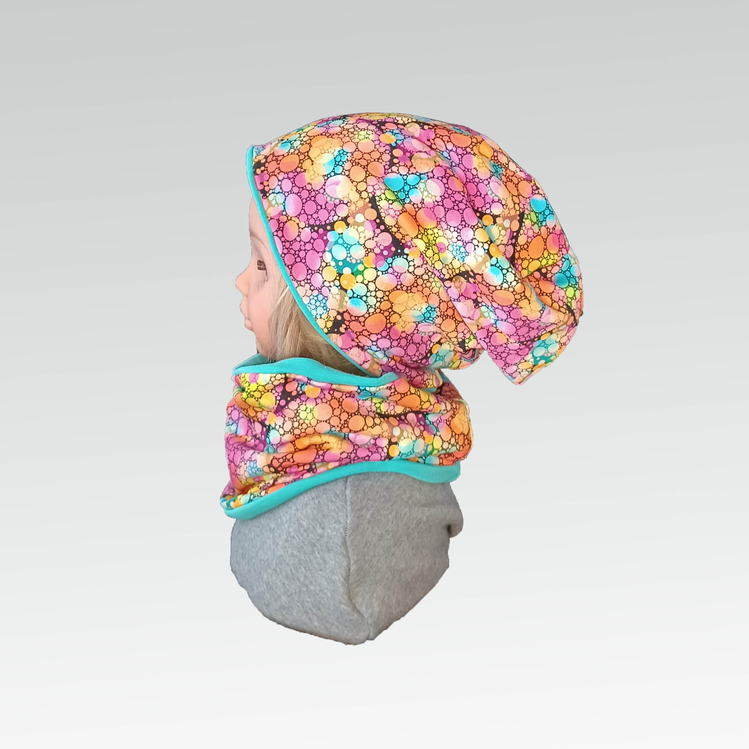 Set Beanie und Loop "Bunte Blasen" – Bild 2