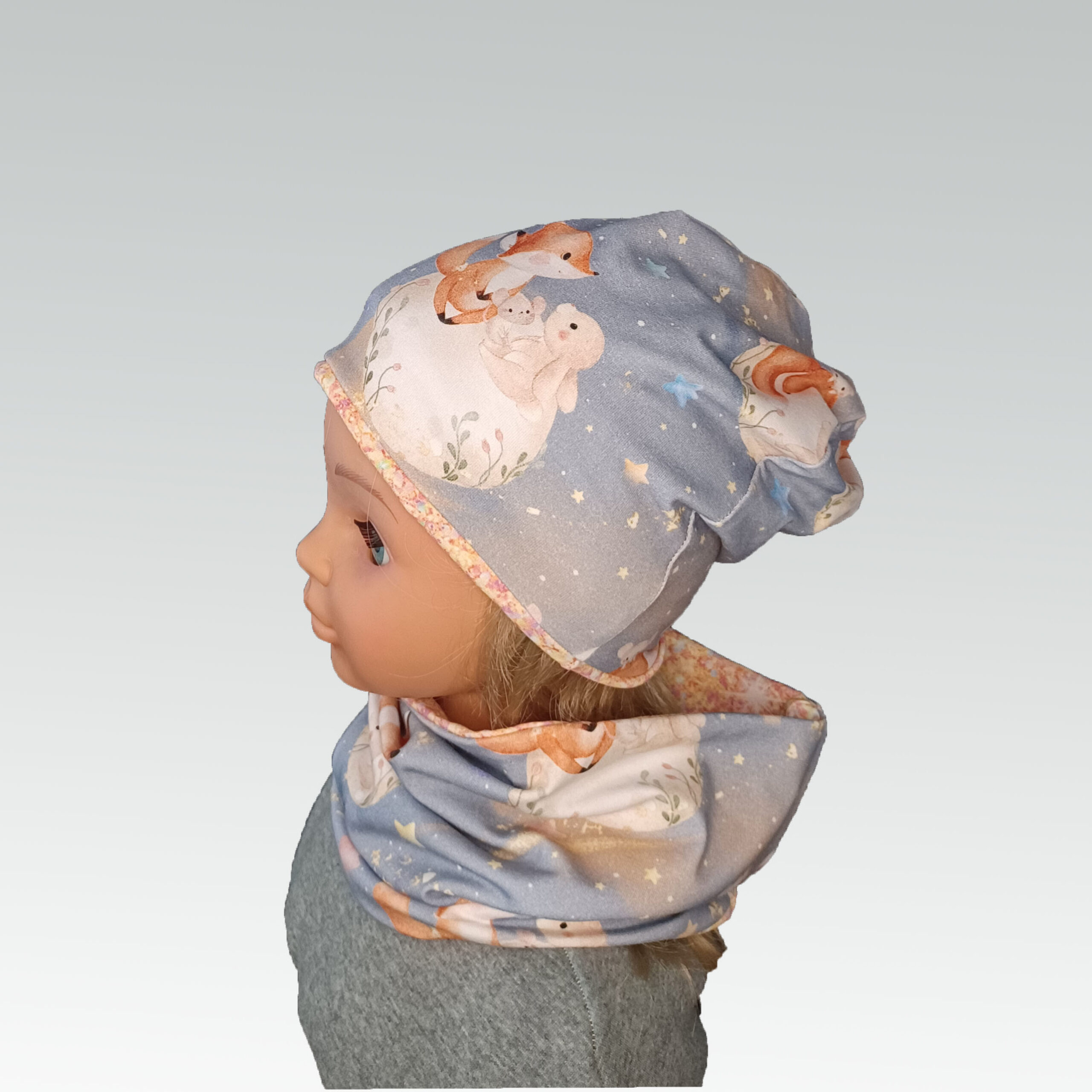 Set Beanie und Loop "Fuchs und Hase" – Bild 2