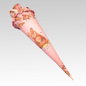 Zuckertüte rosa mit Bärenmotiv
